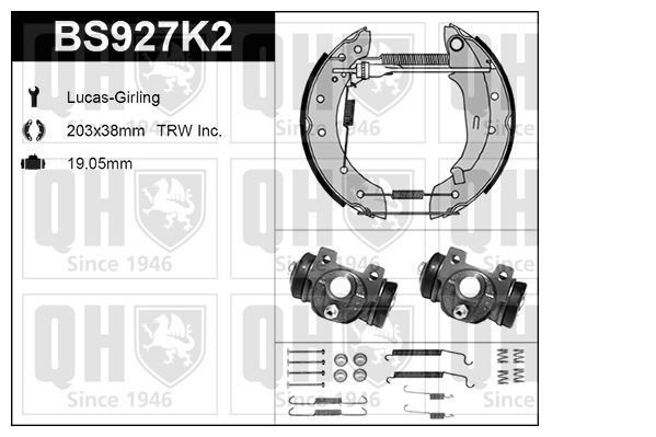 QUINTON HAZELL Комплект тормозных колодок BS927K2